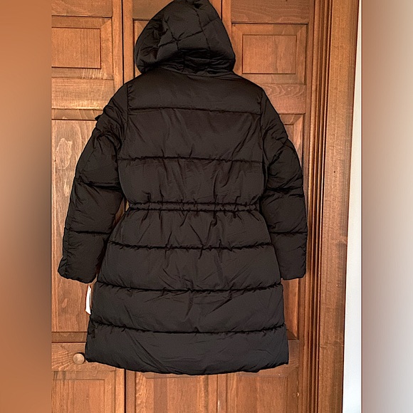 🏷️ BNWT STEVE MADDEN LONG BLACK WINTER COAT~MD~w/THUMB HOLES & POCKETS - Picture 2 of 13